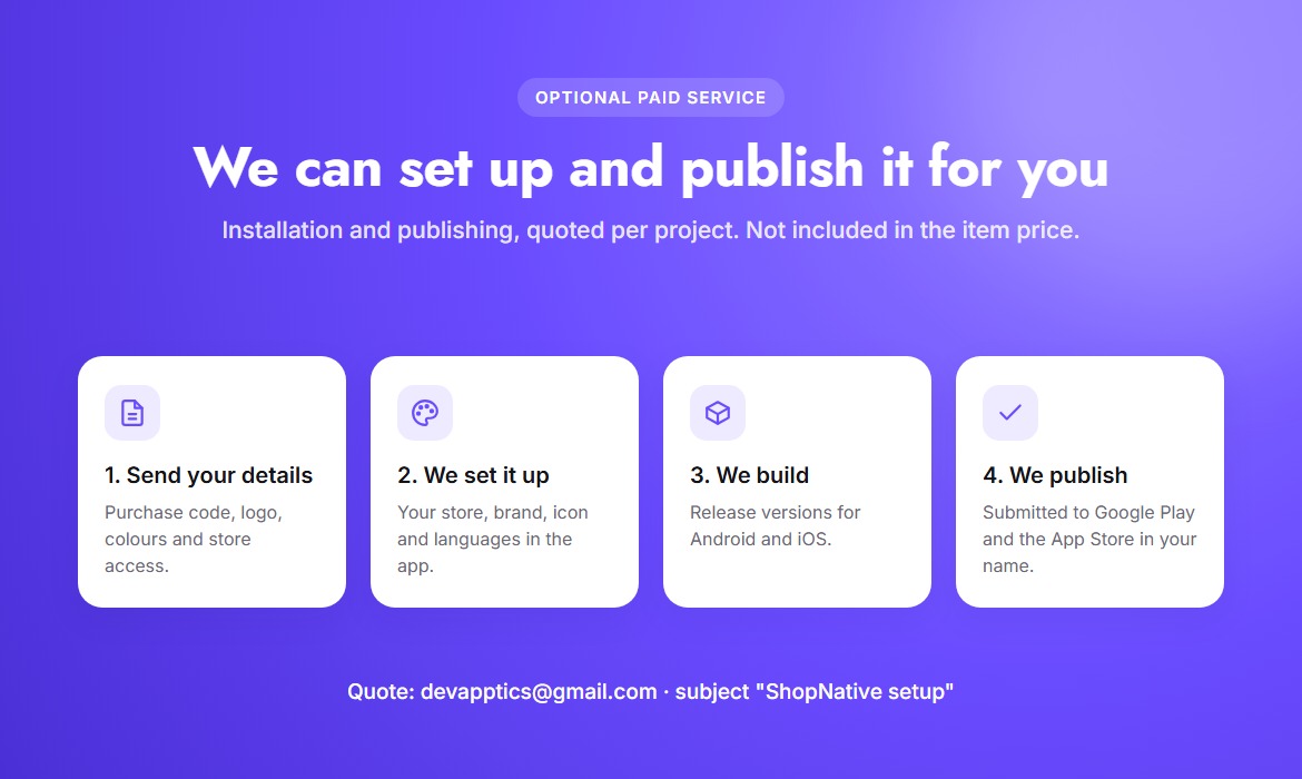 Installation and publishing service
